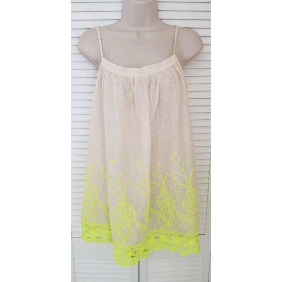 NEW FREE PEOPLE INTIMATELY DAY GLOW SHAPELESS SLIP SMALL IVORY YELLOW COMBO - Picture 4 of 10